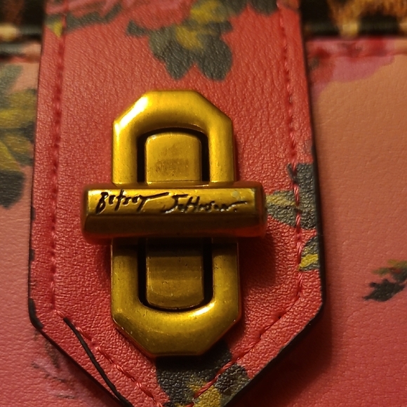 Betsey Johnson Pink Floral Wallet with Gold Accents - Picture 2 of 4